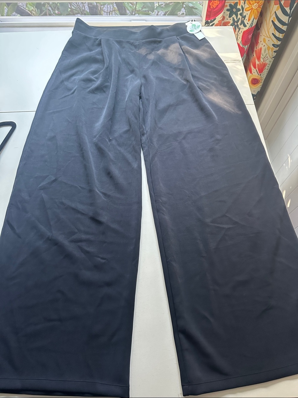 Wide Leg Boot Cut Pants - Black